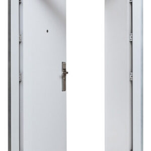 Puerta y media de seguridad Multianclaje color blanca lisa 2050x1200x70 mm